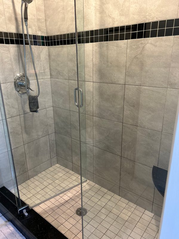 Tiled Shower with a Glass Door