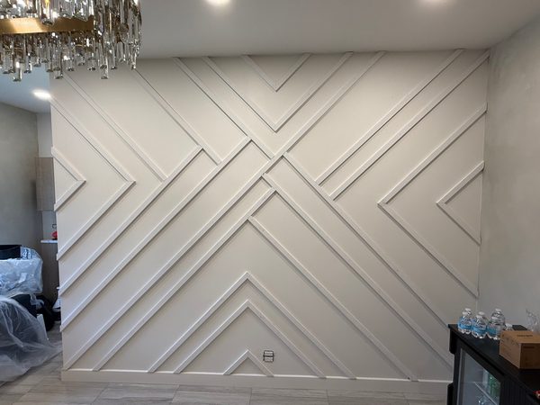 Geometric Molding Accent Wall