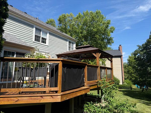 Stained Cedar Deck with a Gazebo